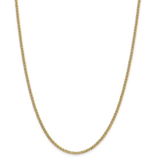 14k Yellow Gold 2.40 mm Semi-Solid Anchor Chain Necklace - 24 in. 14k Yellow Gold 2.40 mm Semi-Solid Anchor Chain Necklace - 24 in.